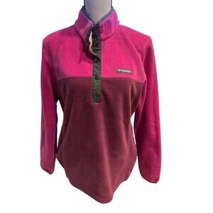 Women’s Columbia Fleece Pink Half Snap. Size Large